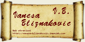 Vanesa Bliznaković vizit kartica